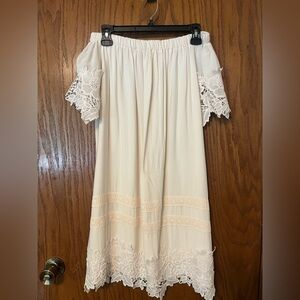 Altar'd State Cream Off the Shoulder Dress